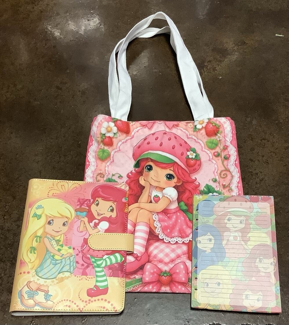 Strawberry Shortcake A5 Binder w/ Printed Stationery paper & Tote